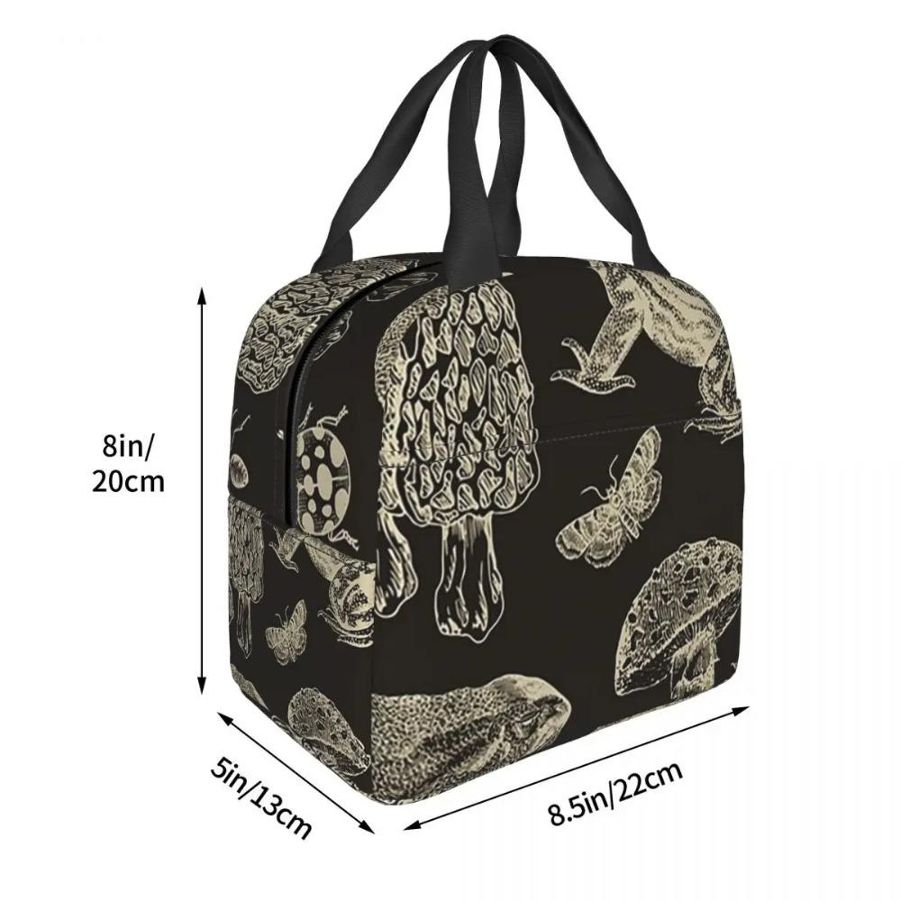 Frosch, Pilz, Schnecke und Motte Insekten Isolierte Lunchtasche für Damen Büro Kühltasche Thermische Lebensmittelbox Tragbare Lunchboxen