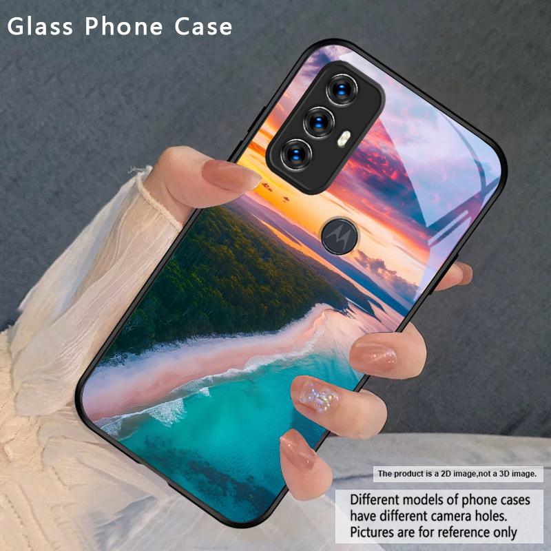 Sea storm small sailboat For Motorola Moto Edge 20 Lite 30 Pro 40 Neo 50 Ultra G14 G22 G24 Power 34 G35 X30 Pro Glass Phone Case