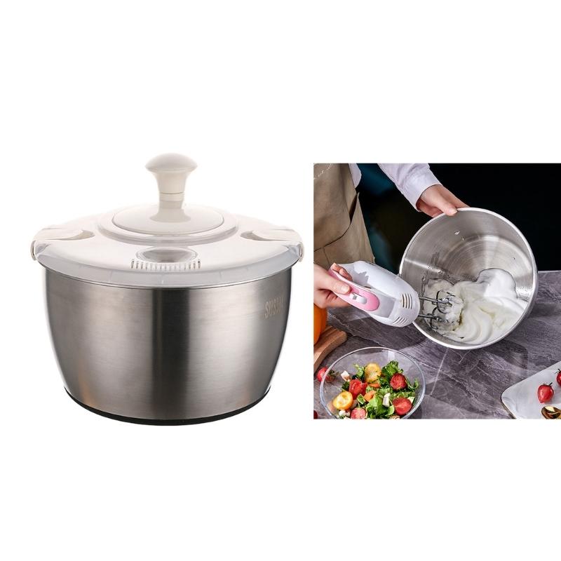 Salad and Fruit Centrifuges Stainless Steel Spinner Kitchen Tool Efficientlys Wash Spin Dry Vegetables 5L Large Capacity