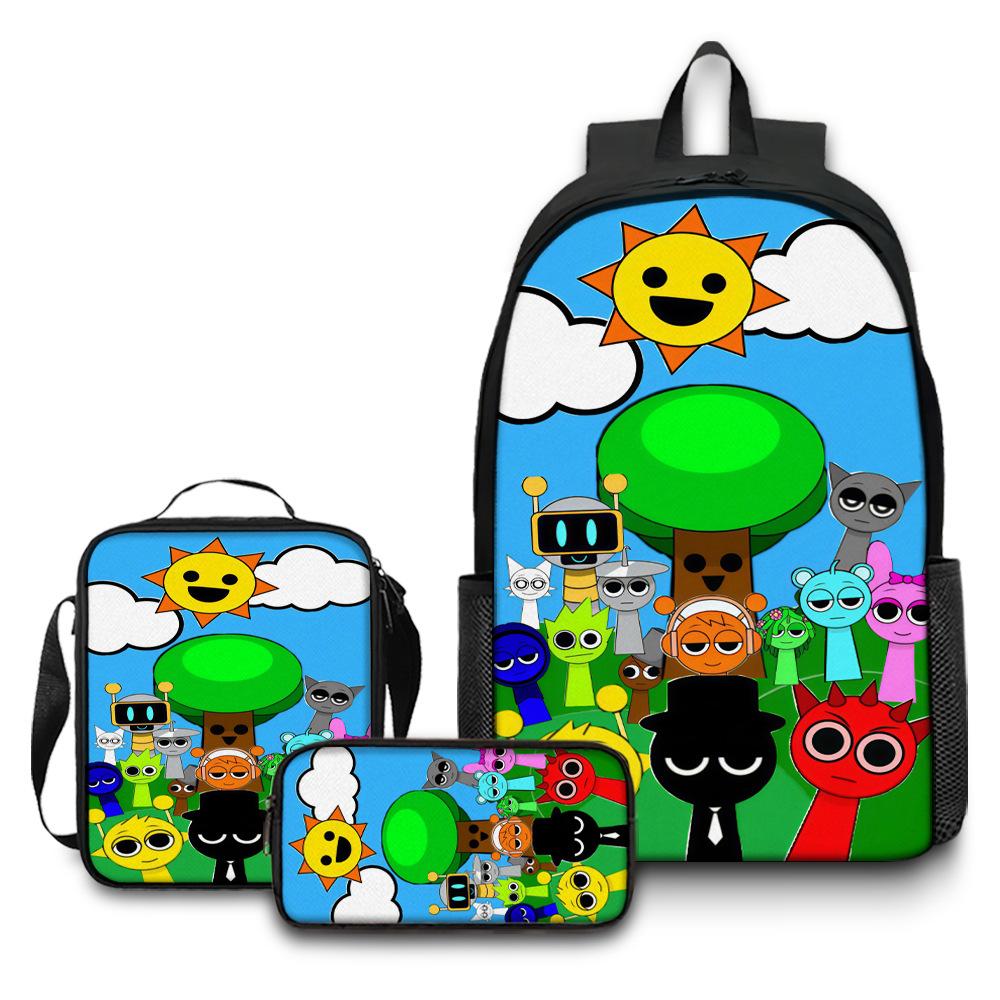Rhythm Box Game School Bag Sprunki Load Reduction Cartoon Backpack Student Backpack Backpack D
