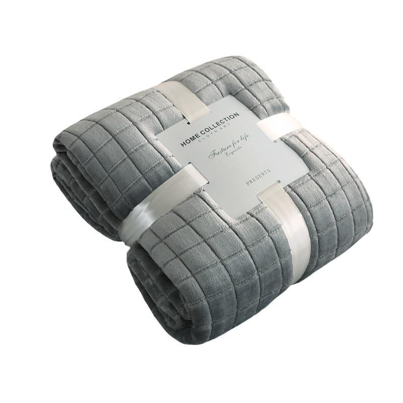New Flannel Jacquard Blanket Plaid Series Cover Blanket Plain Velvet Blanket