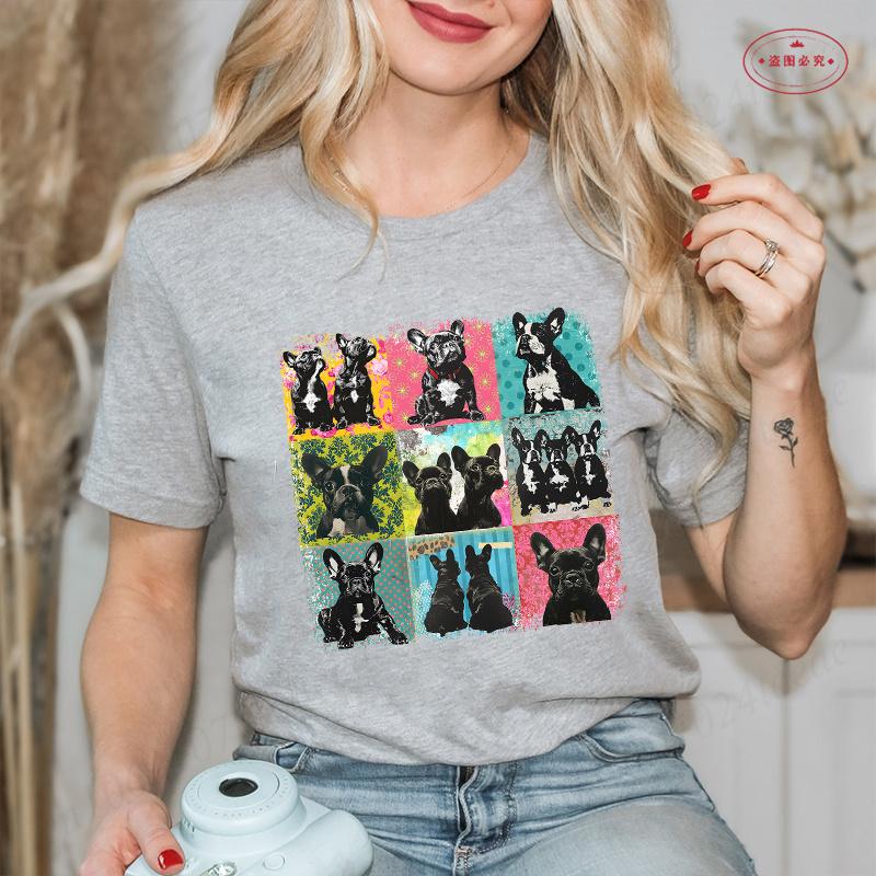 French Bulldog Unisex T Shirt Fashion Dog Graphic Tops Summer Short Sleeve Tees Harajuku Streetwear Aesthetic Female Clothing