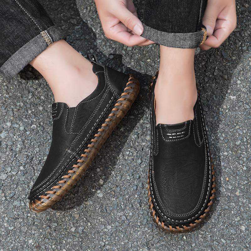 Men Wide Fit Slip On Outdoor Loafers Dress Shoes Smart Casual Walking Office Commuting and Travel Everyday Formal Style Sizes 38-47