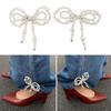 Spilla con Fiocco in Resina Elegante con Perle Finte Clip per Orlo dei Pantaloni Catena Leggera per Polsini per Outfit Casual