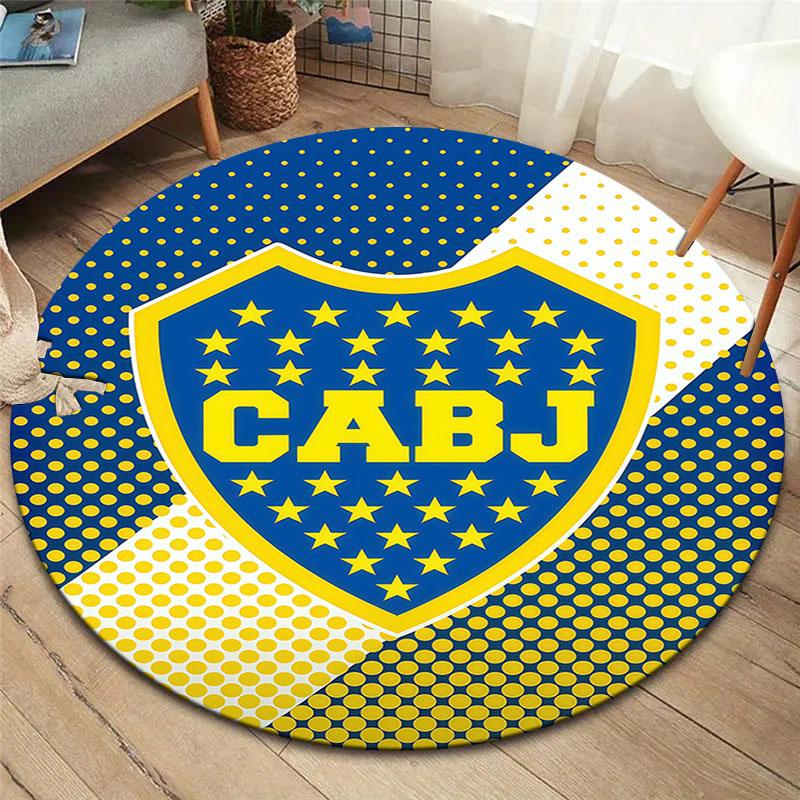 Boca Juniors Round Area Rug,Carpet Rug for Living Room Bedroom Sofa Playroom Decor,Non-slip Floor Mat
