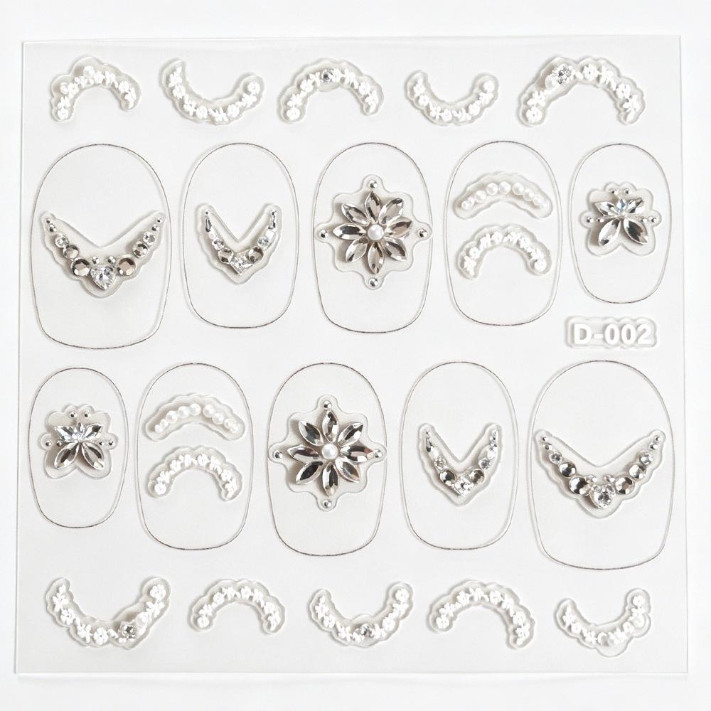 Redanco New Nail Art Rhinestone & Pearl Butterfly Necklace - Light Luxury Design (D002) D-002