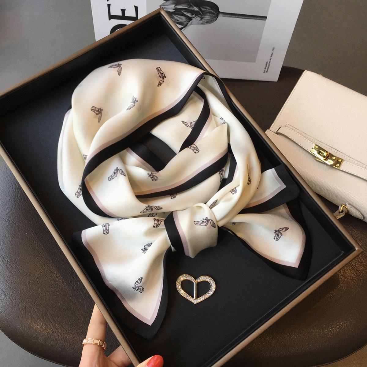 Spring silk scarf versatile classic pony 100% mulberry silk silk scarf women s decorative scarf streamer long silk scarf 15-145