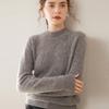 Autumn/Winter Cashmere Half-High Neck Long Sleeve Cable Knit Sweater
