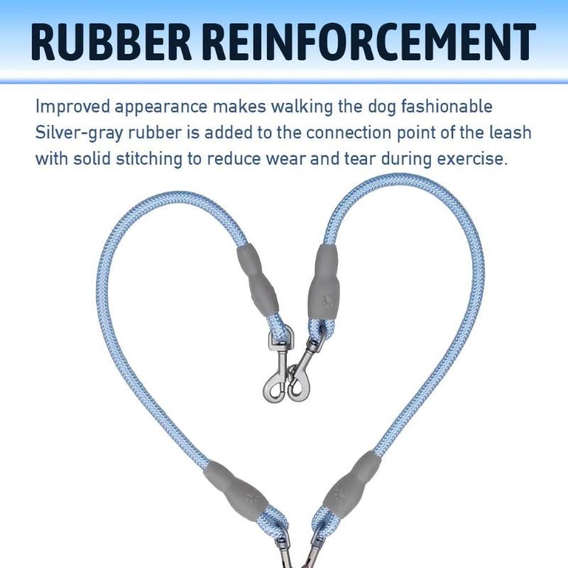 Detachable Two Dog Leash - No Tangle 360° Swivel Double Leash for Walking Two Dogs Double Dog Leash for Medium & Small Dogs