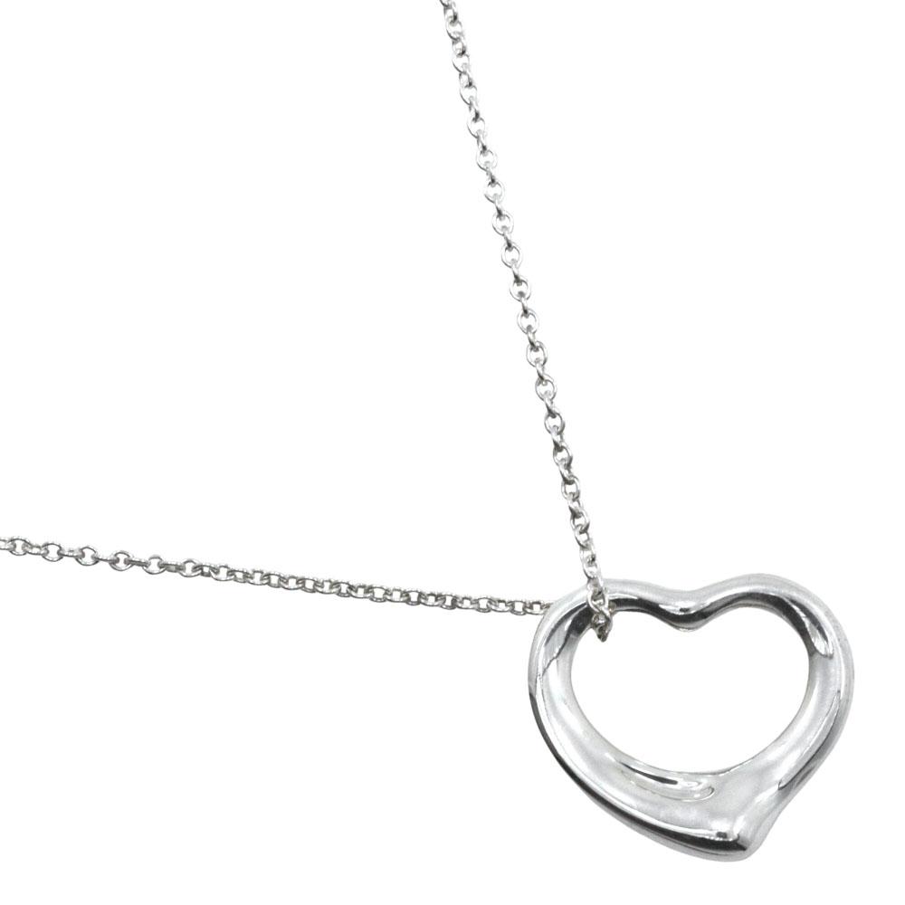 TIFFANY&Co. Open heart Necklace Elsa Peretti Silver925 heart 2.6g Women Used