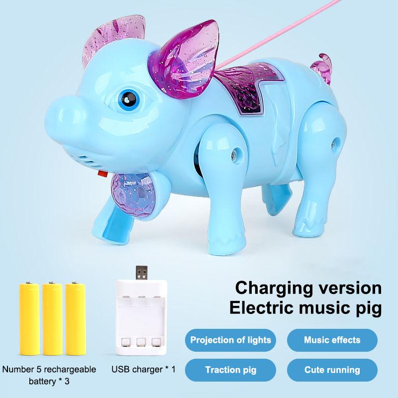 New Pink Color Electric Walking Pig Toy With Light Musical Kids Funny Electronics Toy Children Birthday Gift Toys