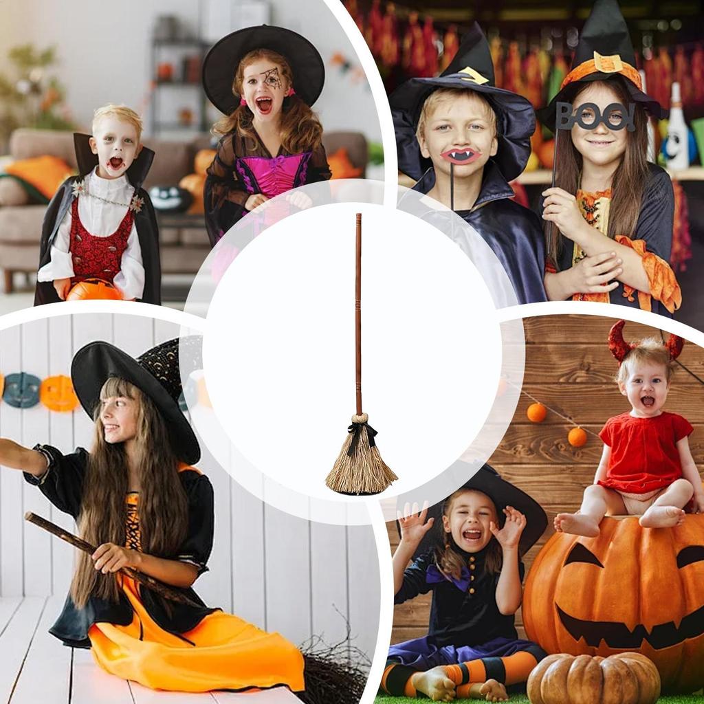 Sound Activated Floating Witch Broom Halloween Decorations with Spooky Sounds Haunted House Prop Dancing Broom Party Supplies