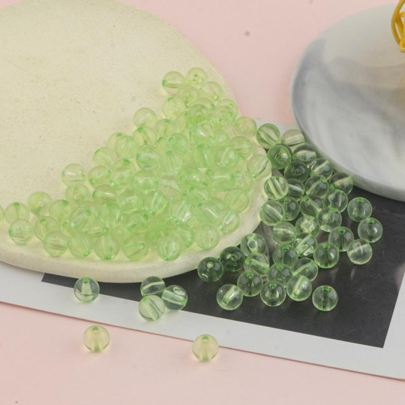 Perforated Transparent Round Acrylic Beads: Solid Color Crystal Resin Beads for DIY Beading Projects