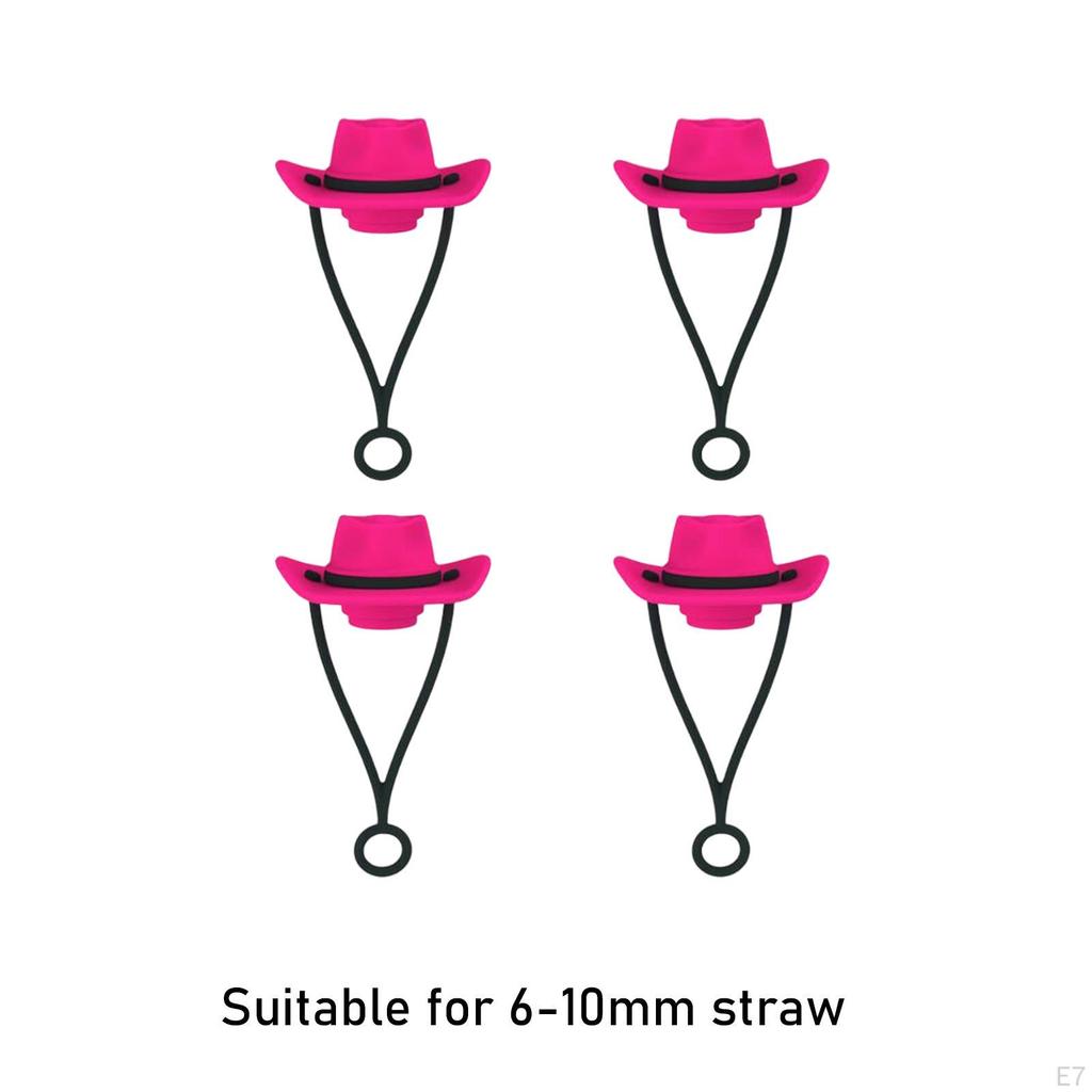 4 Pieces Cowboy Hat Cover Cap for 6mm-10mm, Cowgirl Silicone Topper Protector Lid, Cute Funny