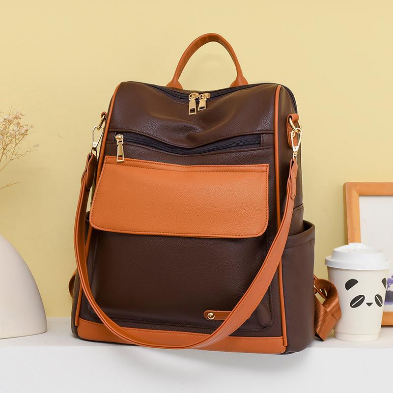 Schoolbag1011 New Large Capacity Women's Fashion PU Backpack Simple Backpack Wholesale Casual Backpack