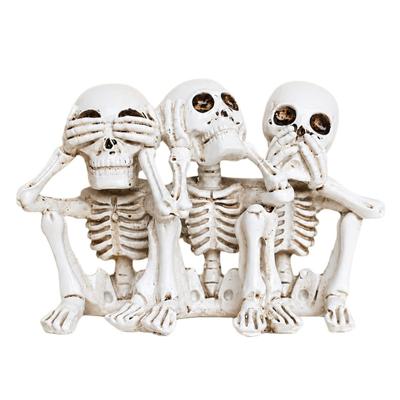 Wise Skull Figurine Halloween Decoration 13X9.7CM Resin Skeleton Statue for Shelf, Entryway Table Styling, and Party Display Use