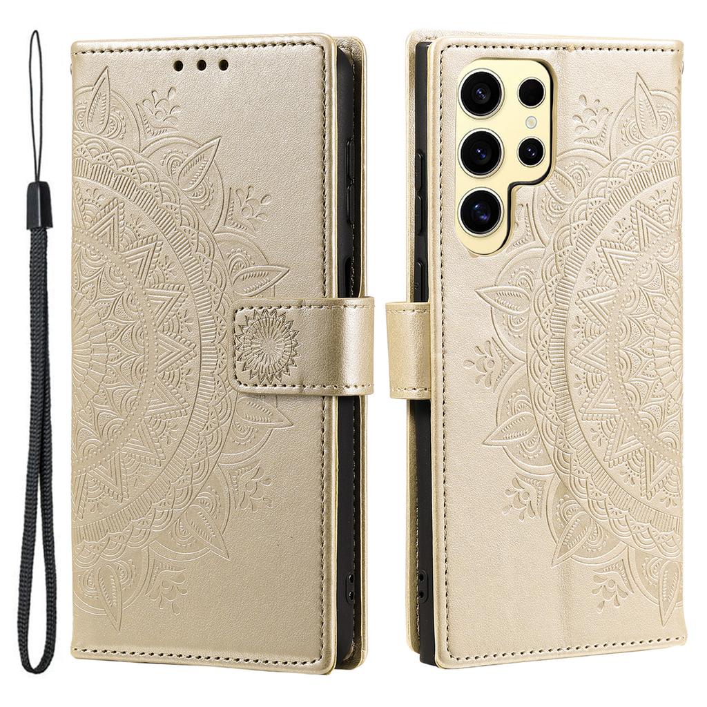 For Samsung Galaxy S25 Ultra Case Imprinted Totem PU Leather Wallet Stand Phone Cover
