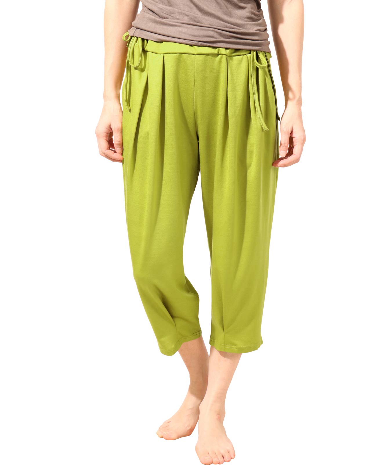 

one Tencel Drape Yoga Mustard Green Pane(t) Women s Pants,