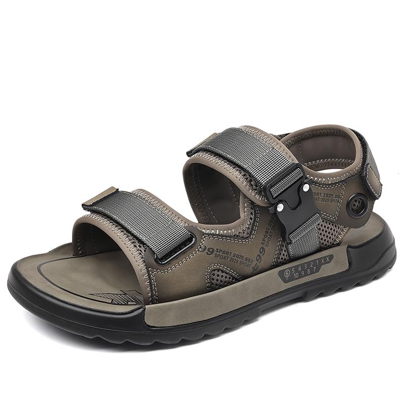 Fashion Summer Breathable Outdoors Non-slip Men Leather Sandal Trend Design Trending Adult Soft Sole Shoes Comfort for Boy Beach Sandals