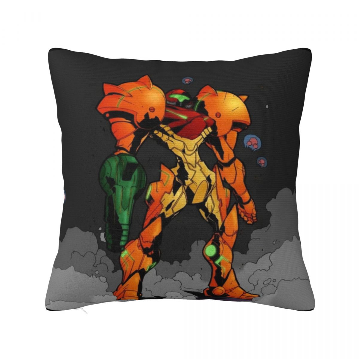 Metroid Dread Metroid Samus Aran Square Pillowcase Cushion Cover Pillow Case Throw Pillow Cover for Home Sofa Living Room 12x12Inch