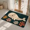 Ocean Creatures Swim Under Sun Floor Mat Flannel Rug Soft Non Slip Washable Door Mat For Bathroom Kitchen Home Decor