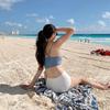 2023 Korean Twist Bikini: High Waist Color Block Two-Piece Swimwear for Women