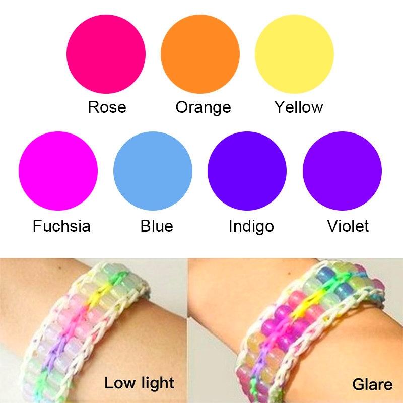 6*8mm UV Changing Reactive Acrylic  Mixed Color Beads Glow In The Dark DIY Bracelet DIY  Jewelry Making Children Intelligence
