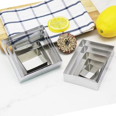 5Pcs/Set Bake Tools Stainless Steel Biscuit Mold DIY Rectangle Cookie Cutter Portable Convenient Fruit Cutter Pastry