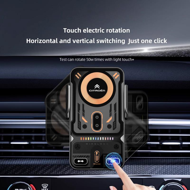 Punk Mechanical Style Phone Holder Car Electric Wireless Charging Board For Citroen C4 C3 C5 C5X e-C4 X e-C3 C-Elysee C1 C6 C2 akr256
