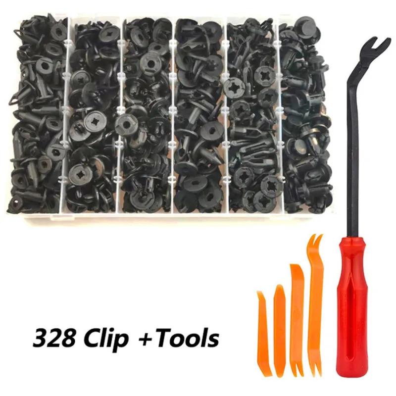 

Новый 328x Автомобильный бампер Подкрылок Крепежные клипсы Пуш-тип с 5x Набор инструментов для снятия