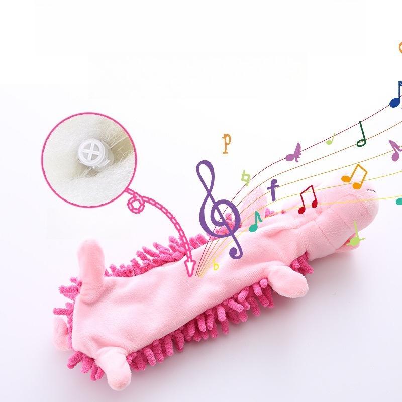 Long Cartoon Animal Chenille Plush Squeaky Dog Toy Teething Bite‑Resistant Chew Play Toy for Small Medium Dogs Relieve Boredom