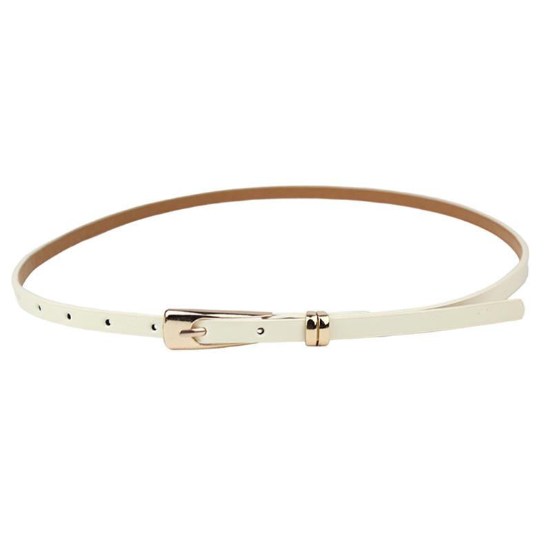1Pc 12 Candy Colors Women'S Leather Belt Skinny Thin Dress Belt Waist Belt Waistband Dress Coat Waist Seal Jeans Belt