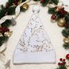 Gold/Silver Foil Snowflakes/Stars White Plush Christmas Hat Fuzzy Brim Glitter Christmas Decorative Cap Warm Soft Santa Hat