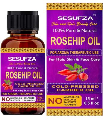 Huile de Rose Musquée SESUFZA - 100% Pure & Non Diluée - Hydratant Luxueux pour le Visage, le Corps et les Cicatrices - Riche en Vitamines A & C pour la Réparation & l'Hydratation de la Peau