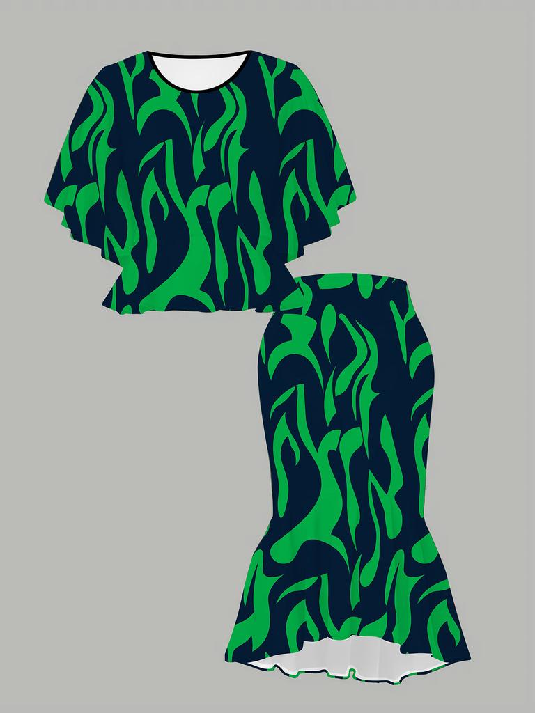 3D  Printed Classical Totem Women's Print, Fashionable Large-sized, Elegant, Versatile for All Seasons. T-shirt, Skirt and Set