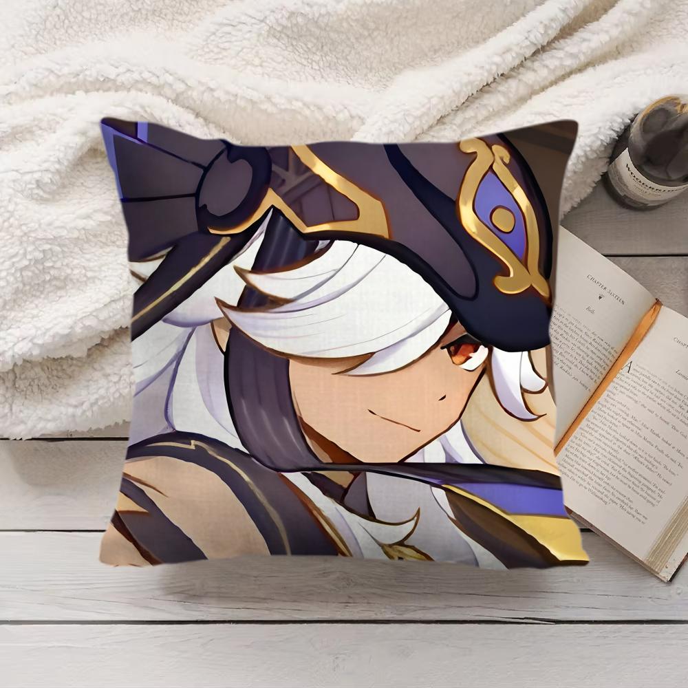 Cyno Genshin Impact Cute Cushion Cover Silky Short Plush Invisible Zipper Dustproof Sofa Pillow Case For Home Decor
