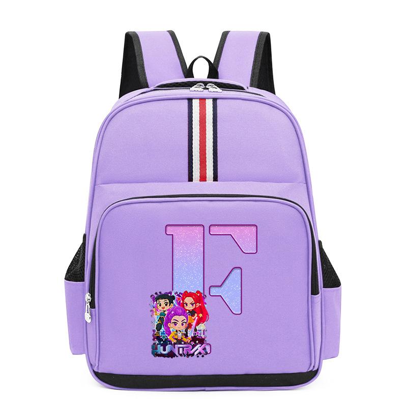 Anime Cartoon 26 Letters Lightweight Children'S Backpack Large Capacity School Trend School Bag For Primary And Secondary School Students