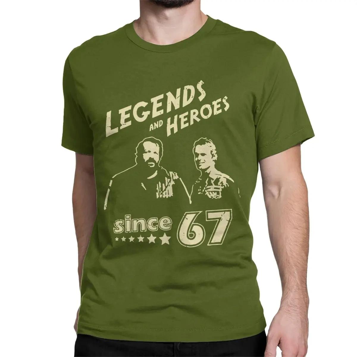 

2025 Bud Spencer Legends And Hero Since 67 Футболка для мужчин женщин Теренс Хилл Хлопковая футболка Футболка с круглым вырезом Одежда 2XL
