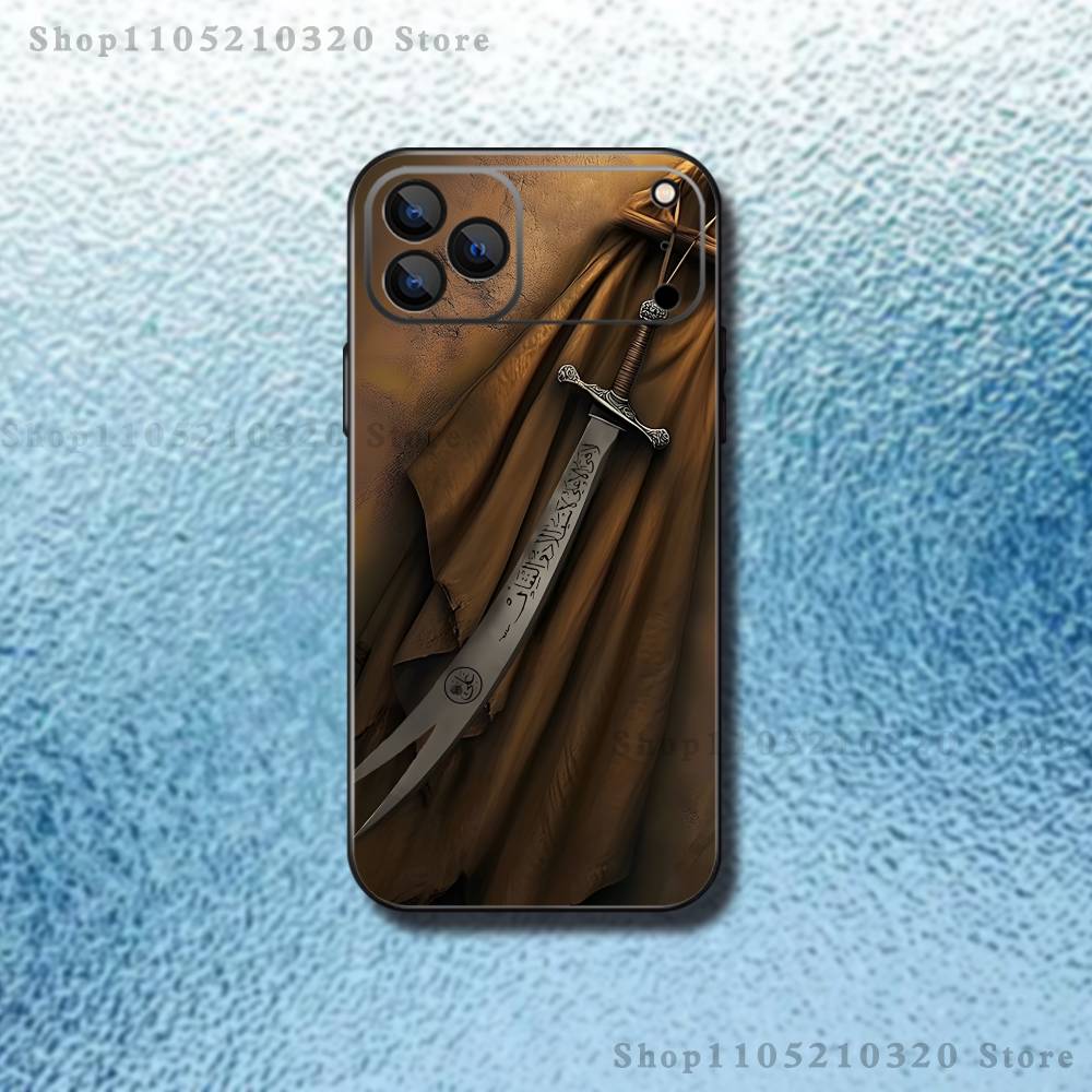 Imam Hussain Shia Ali Phone Case For iPhone 17,16,15,14,13,12,11,Pro Max,XSX,,XR,SE,Mini,8,7,Soft Silicone Black Cover
