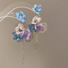 Exaggerated Flower Dangle Earrings Glass Crystal Women's Jewelry  Spring Summer