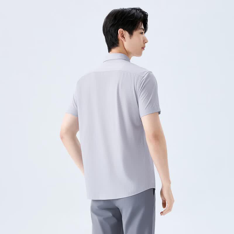SEVEN Men's Silk Blend Striped Short Sleeve Knit Shirt