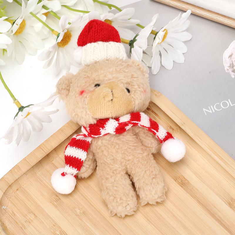 Christmas Teddy Bear with Scarf: Bouquet, Gift Box, Party Favor, Cake Decoration