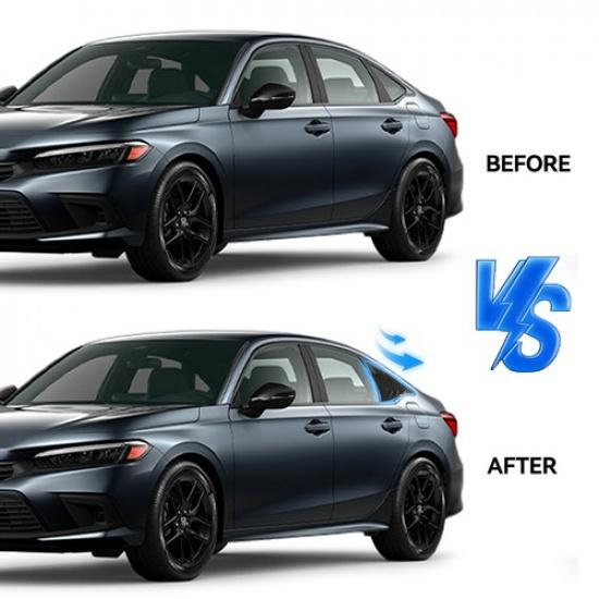 Pair Carbon Fiber Rear Window Louver Vent Cover For Honda Civic Sedan -2025