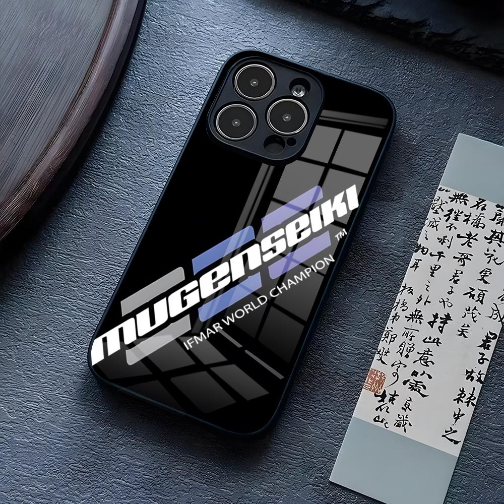 Mugen Seiki Rc Logo Phone Case For IPhone 16 Pro Max 14 15 Plus 13 Mini 11 12 X XR XS 8 7 Plus SE Glass Back Cover