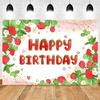 Sweet Strawberry Theme Photo Backdrop Kids 1st Birthday Party Decor Banner Watermelon Fruit Newborn Baby Shower Photo Background