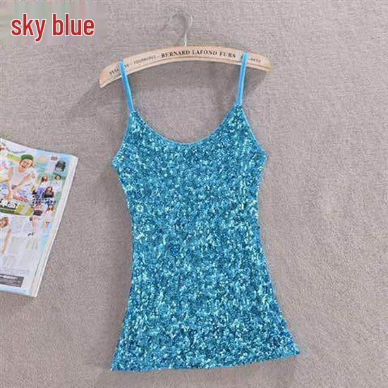 New Slimming Sequin Tank Top Camisole - Women's Versatile Base Layer Vest