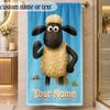 Beach TowelShaun the Sheep Custom Name Text Personalized Soft Towel for Beach Pool Indoor Home Decor Gift