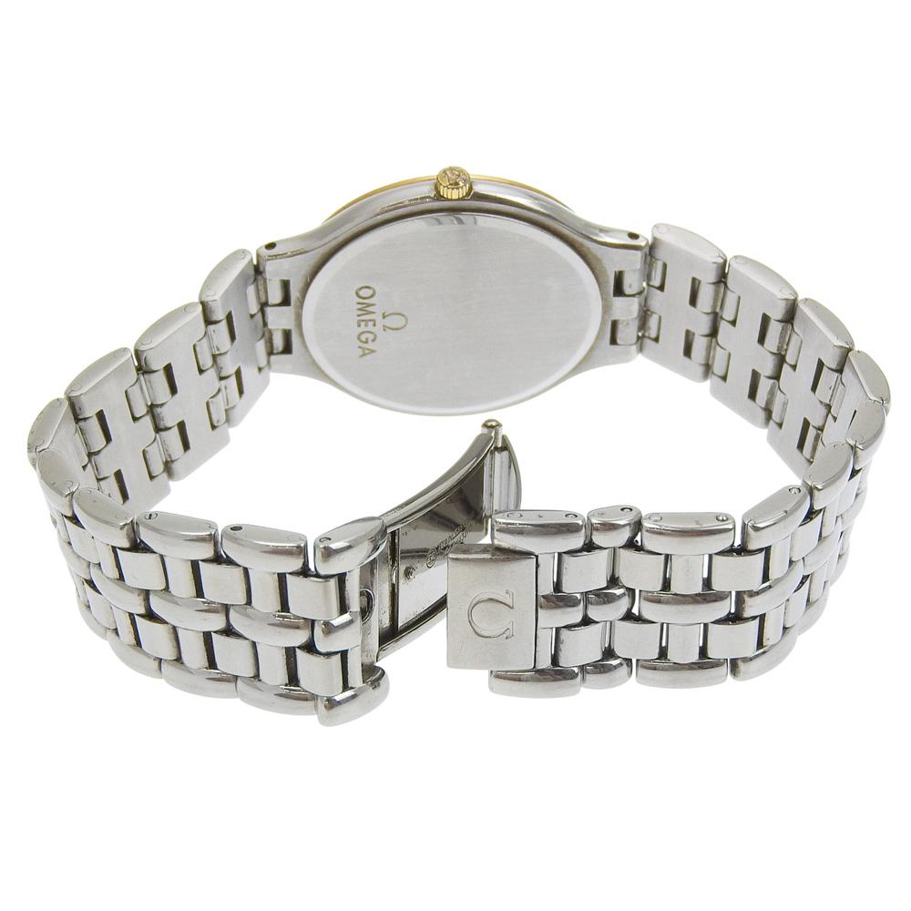 Omega De Ville Watches whiteDial Stainless Steel/YG Quartz Analog Display Unisex Used