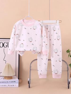 Autumn Tagless Cotton Cartoon Pajamas for Kids - Long Sleeve, Combed Cotton, A-Class Homewear