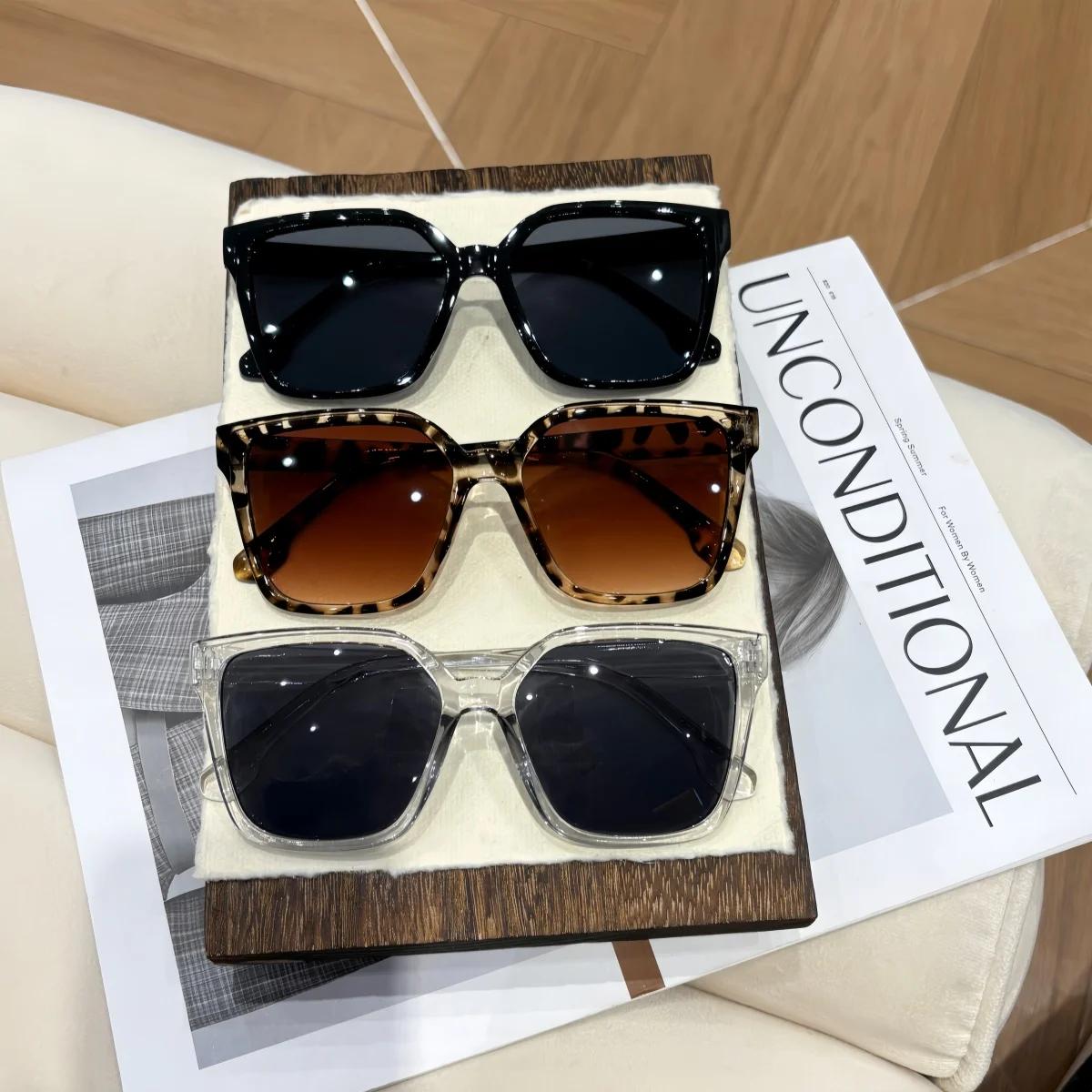 3Pcs European and American Retro Style Unisex Fashion Sunglasses Trendy Versatile Summer Sun Protection